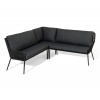 Tchibo - Rohová sedačka s textilným výpletom - farba: čierna