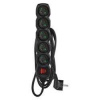 EMOS Predlžovací kábel 3 m / 5 zásuviek / s vypínačom / čierny / PVC / 1 mm2 PC1513