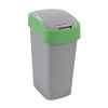 Curver Kôš Curver® FLIP BIN 9 lit., šedostrieborný/zelený, na odpad