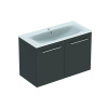 Geberit Selnova Square - Umývadlová skrinka 635x988x480 mm, s umývadlom, 2 dvierka, lávová mat 501.261.00.1