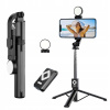 Selfie stick Držiak na telefón statív s dvojitou lampou Ring LED Tripod s pi