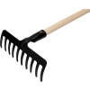Hrable záhradne Strend Pro Premium R-606, 10 zubé, kované, drevená násada