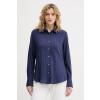 United Colors of Benetton košeľa dámska z viskózy 5LRGDQ0DK tmavomodrá XS