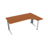Hobis Pracovný stôl Flex, ergo, ľavý, 180x75,5x120 (80x40) cm, čerešňa/kov