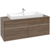 VILLEROY & BOCH Collaro závesná skrinka pod umývadlo na dosku (umývadlo v strede), 4 zásuvky, s LED osvetlením, 1400 x 500 x 548 mm, Arizona Oak, C092B0VH