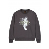 Alpha Industries mikina pánska SMOKE LOGO Sweater vintage grey Veľkosť: 3XL, Farba: šedá