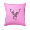 Geometria - Veľký jeleň - Vankúš 50x50 - 50x50 - Iba poťah ( Ružová )