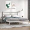 vidaXL Posteľ s matracom biela 120x200 cm borovicový masív - Biela - 55168-10210