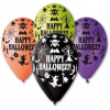 Balóniky pastelové Happy Halloween - mix farieb - 30 cm - 5 ks