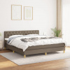 vidaXL Posteľný rám boxspring s matracom sivohned 160x200 cm látka - Šedohnedá - 68847-23642