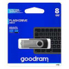 Goodram USB flash disk, USB 2.0, 8GB, UTS2, čierny, UTS2-0080K0R11, USB A, s otočnou krytkou
