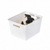 S - Úložný box, ratanový košík, HOBBY s vekom, biely 6 l - 29 x 20 x 13 cm