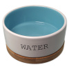 Miska DF keramická bílá/modrá WATER s podtáckem 13x5,5cm, 400ml