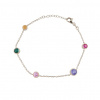 ORO Silver Strieborný náramok s dúhovými kryštálmi - jemný šperk plný farieb a radosti