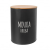 Dóza plech/bambus čierna múka hrubá ¤13cm ORION