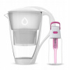Sklenený Džbán Dafi CRYSTAL Biely Unimax s Ružovou Fľašou Solid 0,5