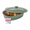 Keramická nádoba na uchovávání pečiva MAXI, oválná, zelená - RÖMERTOPF (Keramický chlebník MAXI, oválný, zelený - RÖMERTOPF)