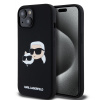 Karl Lagerfeld Liquid Silicone Double Heads MagSafe zadný kryt pre iPhone 15 Pro Max Black