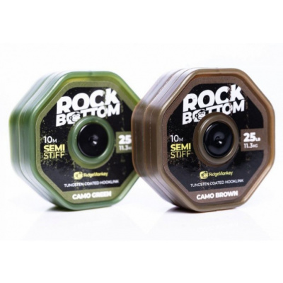 Šnúra RidgeMonkey RM-Tec Rock Bottom Tungsten Coated Semi Stiff 25lb 10m Camo Green