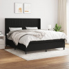 zahrada-XL Posteľný rám boxspring s matracom čierny 180x200 cm látka 3131611