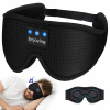 Maska na spanie - Black Cotton Eye Band LC001 čierna (Očné pásmo pre slúchadlá Sleep Bluetooth 2in1)