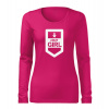 DRAGOWA Slim dámske tričko s dlhým rukávom army girl, ružová 160g/m2 - S