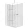 CERANO - Sprchová zástena Walk-in Onyx Top Cube Ľ/P - 8 mm - hranatá vzpera + polička/držiak na uteráky - chróm, industriálne sklo - 130x200 cm