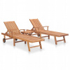 Záhradné lehátko - Vidaxl 2-osobný deckchair s vankúšom, políciou, Browe (Vidaxl 2-osobný deckchair s vankúšom, políciou, Browe)