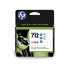 HP 3ED77A (712), originálny atrament, azúrový, 3 x 29 ml, 3-Pack