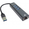 PremiumCord adaptér USB3.0 -> LAN RJ45 ETHERNET 10/100/1000 MBIT + 3x USB3.0 port kuethernet7