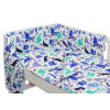 Baby Nellys Mantinel s obliečkami 135x100 - Dinosaurus modrý Baby Nellys
