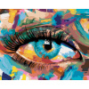 ZUTY Maľovanie podľa čísel ABSTRAKTNÉ FLUORITOVÉ OKO Rámovanie bez rámu a bez vypnutia plátna Rozmer 80x100 cm