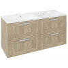 SAPHO AMIA dvojumývadlová skrinka 119x60x45cm, dub Texas AM120-2020