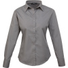 Premier Košile PR 300, popelínová, dlouhý rukáv, dámská COT3903006702b-dark grey XS Šedá tmavá