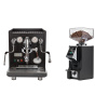 ECM Synchronika, black, dark walnut + Eureka Mignon Specialita Smart, CR black