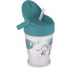 LOVI hrnček so slamkou Lovely Girl Junior zeleno/šedý 250ml