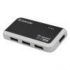 USB (2.0) hub 4-port, Quadro Infix, čierno-šedá, Defender, LED indikátor, kompakt.