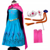 Kostým pre dievča - Kostým Anna Dress Costy Ice Land Elsa 122 (Medvedie oblečenie sukňu blúzku Cap 98-110 4el)
