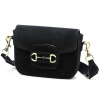Luka Dámska kožená semišová kabelka 20-095-02 Black Small Letter Bag