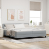 vidaXL rám postele s matracom Svetlosivá Textil 200 x 200 cm 3342233