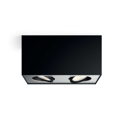 PHILIPS 50492/30/P0 | Box Philips stropné WarmGlow svietidlo štvoruholník regulovateľná intenzita svetla, otáčateľný svetelný zdroj 2x LED 1000lm 2200 6500K čierna, sivé