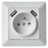 Zásuvka EMOS A6000.0 250V s USB 2,1A max., bílá