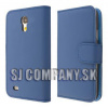 Kožený obal Samsung Galaxy S IV Mini – Wallet EC – modrá