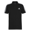 adidas Essentials Mens Cotton 3-Stripes Polo Shirt Black/White XL
