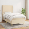 vidaXL Posteľný rám boxsping s matracom krémový 90x200 cm látka - Krémová - 9204-150985