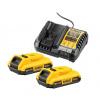 Sada Nabíjačka Slim XR Li-Ion 10,8V, 14,4V a 18V + 2x2,0Ah akumulátor DEWALT DCB1104D2
