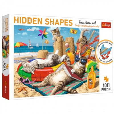 Hidden Shapes: Feline výlet 1000 dielne puzzle - Trefl