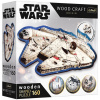 Wood Craft: Star Wars - Millenium Falcon - Tisícročný sokol 160 kusov prémiového dreveného puzzle - Trefl