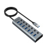 AKASA Hub rozbočovač 7x USB 3.2 Gen 1 s vypínačmi a LED S NAPÁJACÍM (AK-HB-21BKCM)