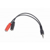 Gembird adaptér Stereo Mini Jack (M) 4-pin -> 2x Mini Jack (F), 20cm, čierny CCA-417
